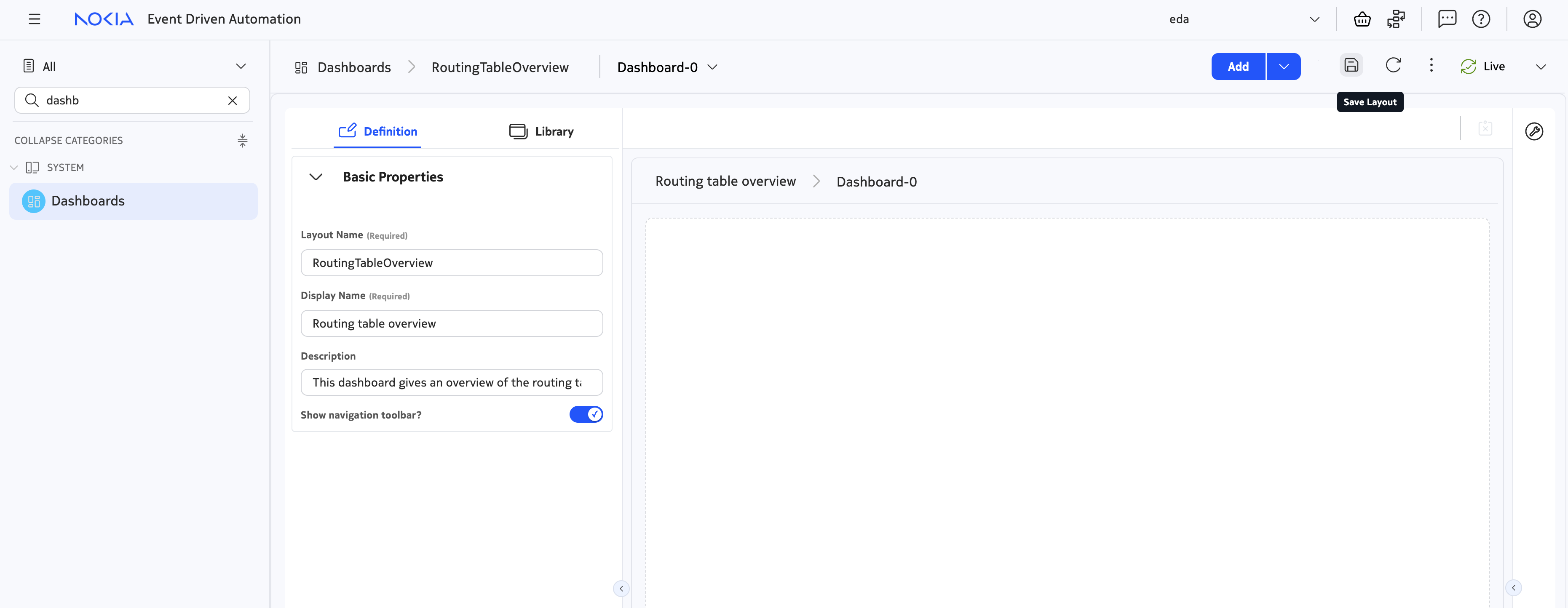Key dashboard designer elements